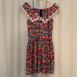 Vintage‎ Gunne Sax Multicolor Floral Women’s Dress, size 9/10